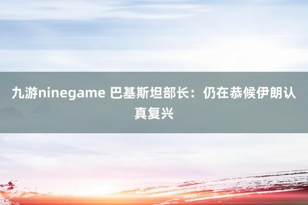 九游ninegame 巴基斯坦部长：仍在恭候伊朗认真复兴