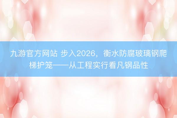九游官方网站 步入2026，衡水防腐玻璃钢爬梯护笼——从工程实行看凡钢品性